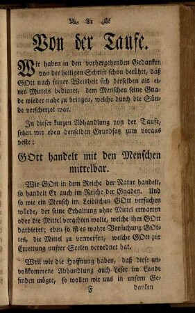 Von der Taufe.