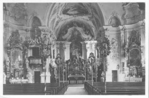 Nesselwang, Pfarrkirche St. Andreas (1904-1906 Neuerrichtung). Inneres gegen Altar
