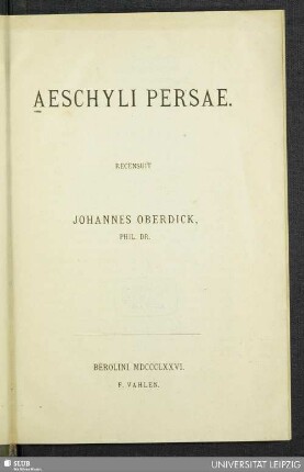 Aeschyli Persae