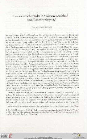 Landesherrliche Städte in Südwestdeutschland – eine Zusammenfassung