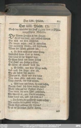 Der LIII. Psalm. 53.