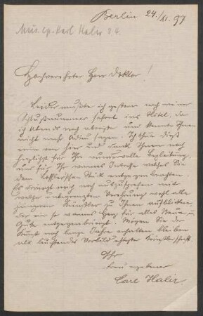 Brief an Franz Wüllner : 24.11.1897