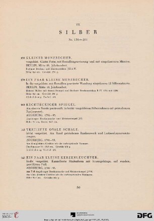 III. Silber (Nr. 158-201)