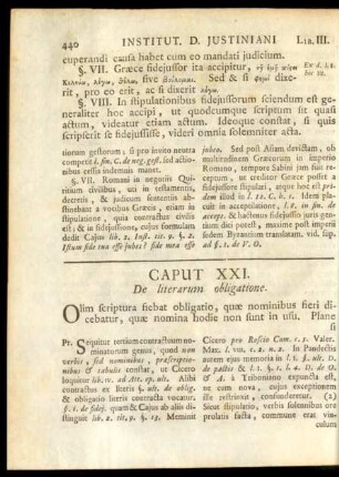 Caput XXI. De literarum obligatione