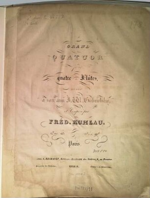 Grand quatuor : pour 4 flûtes ; oeuv. 103