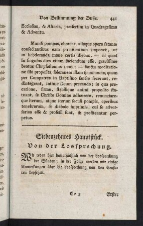 441-464, Siebenzehntes Hauptstück. Von der Lossprechung.