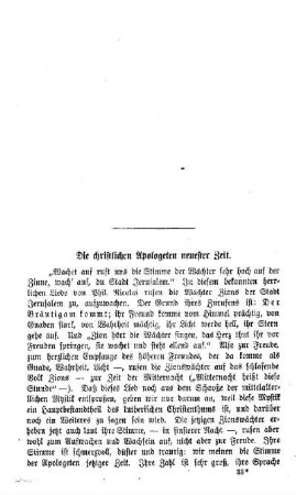 Die christlichen Apologeten neuester Zeit