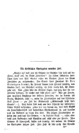 Die christlichen Apologeten neuester Zeit