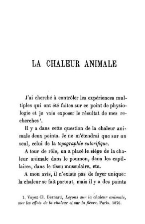 La Chaleur Animale