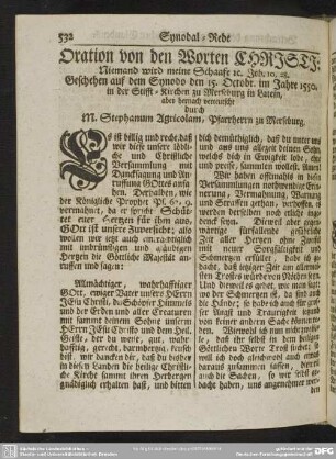 Synodal-Rede über Joh. 10/28