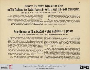 Schmähung zwischen Goedart v. Gluel und Werner v. Palant