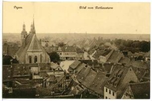 Pegau. Blick auf Pegau vom Rathausturm
