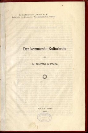 Der kommende Kulturkreis