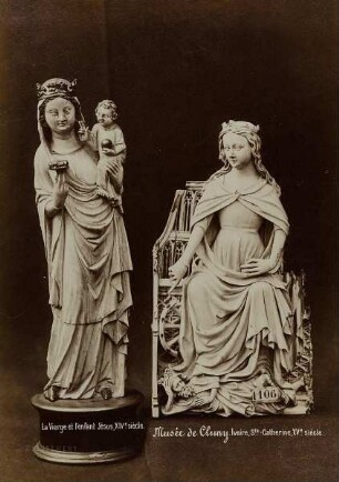 Musée de Cluny. La Vierge et l´enfant Jésus, XIV.e siècle. Ivoire, St. Catherine, XV.e siècle.