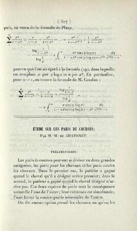 Étude sur les pairs de courses.