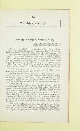 IV. Der Gesangunterricht