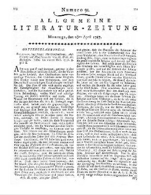 Für Christenthum, Aufklärung und Menschenwohl. H. 1-4. [Hrsg.] v. W. F. Hufnagel. Erlangen: Palm 1786
