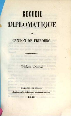Recueil diplomatique du Canton de Fribourg, Vol. 2