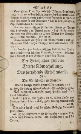 Der Griechischen Historie Dritte Abwechslung. Das Herrschende Griechenland. Oder Die Griechische Monarchie.