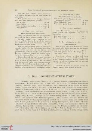 B. Das Grossherzogthum Posen