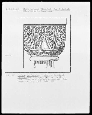 Fuhlen; Dorfkirche: Palmetten-Ringband-Kapitell