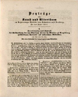 Jahresbericht des Historischen Kreisvereins im Regierungsbezirke von Schwaben und Neuburg. 7. 1841