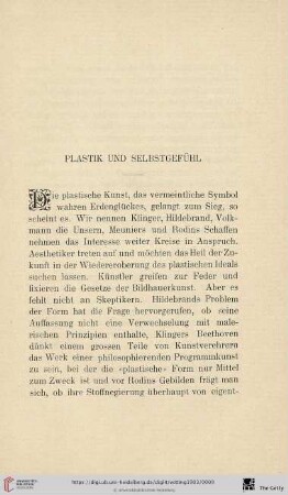 Plastik und Selbstgefühl