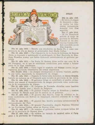 Recuerdos históricos JULIO