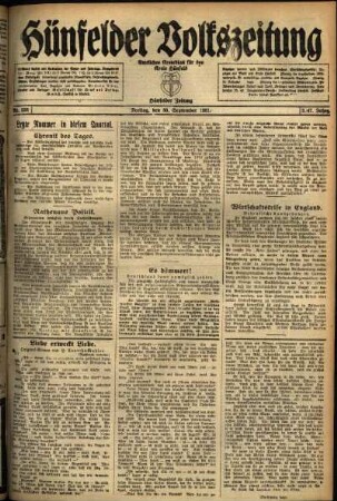 Ausgabe vom Freitag, den 30. September 1921.