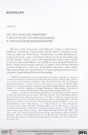 24: Czy Wit Stosz był pierwszy? : o recepcji sztuki górnoreńskiej w piętnastowiecznym Krakowie