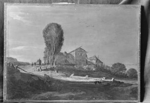 Dünenlandschaft mit Bauerngehöft (Der Abend)