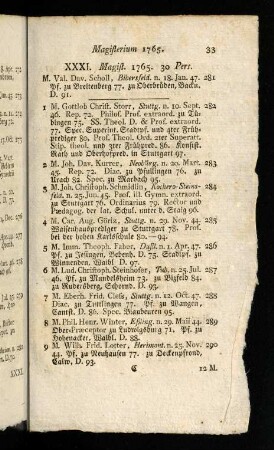 33-44, XXXI - XXXVI. Magisterium 1765 - 1770