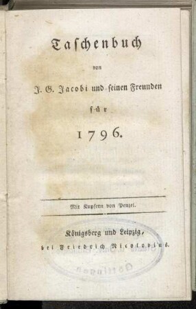 1796: Taschenbuch : für das Jahr