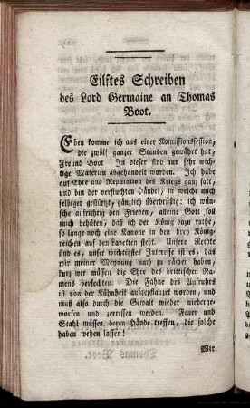 Eilftes Schreiben des Lord Germaine an Thomas Boot.