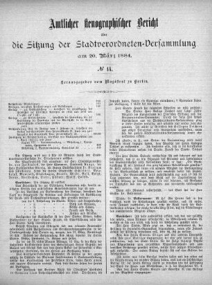 No. 14, 20. März 1884