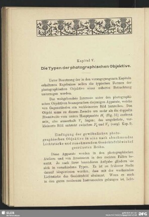 Die Typen der photographischen Objektive