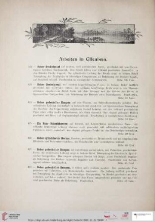 Arbeiten in Elfenbein (Nr. 422-589)