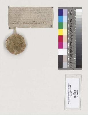 Ulrich von Abensberg schenkt dem Kloster St. Emmeram einen Hof in Hainsbach als Kompensation für einige Schäden. S=A