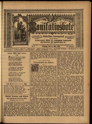 Erste Ausgabe vom Sonntag, den 16. Mai 1909.