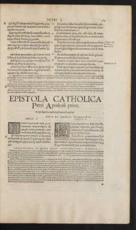 Epistola Catholica Petri Apostoli prior.