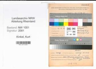 Entnazifizierung Kurt Kinkel , geb. 12.09.1904 (Fahrer)