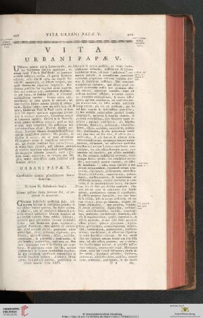 Vita Urbani Papæ V.