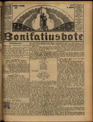 Erste Ausgabe vom Sonntag, den 02. Dezember 1928.