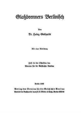 Glassbrenners Berlinisch