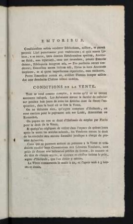 Conditions de la Vente
