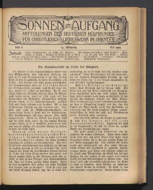 Heft 8. 14. Jahrgang. Mai 1912
