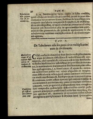 Cap. V. De Tabularum susu feu praxi circa ...