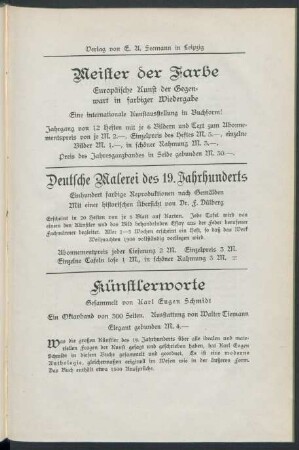 Verlag von E. A. Seemann in Leipzig