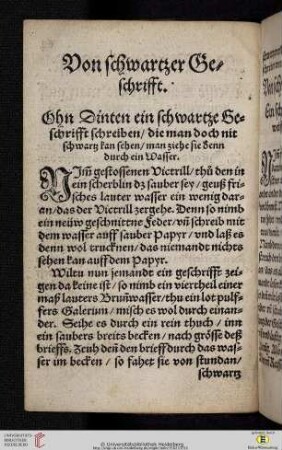 Von scharzer Geschrifft