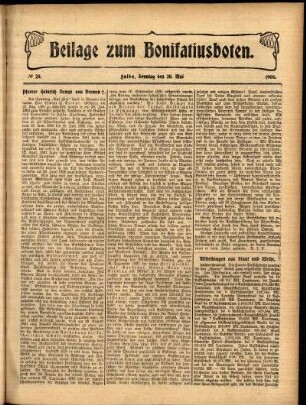 Zweite Ausgabe vom Sonntag, den 20. Mai 1906.